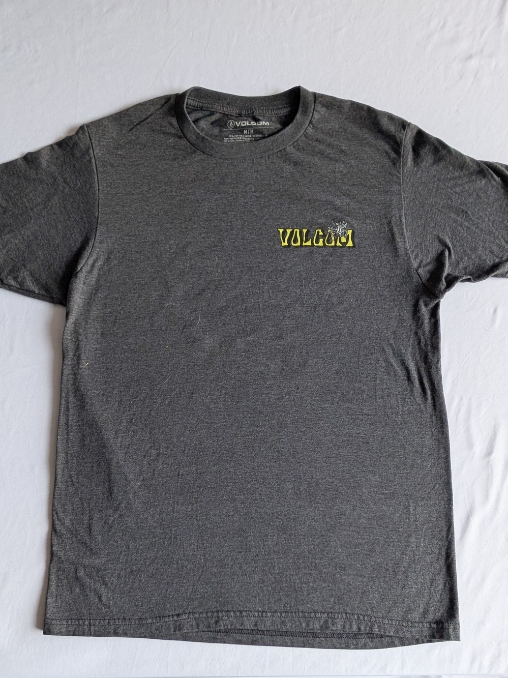 Volcom Graphic T-Shirt Men's M Stone Widgets Heather Gray Short Sleeve Groovy